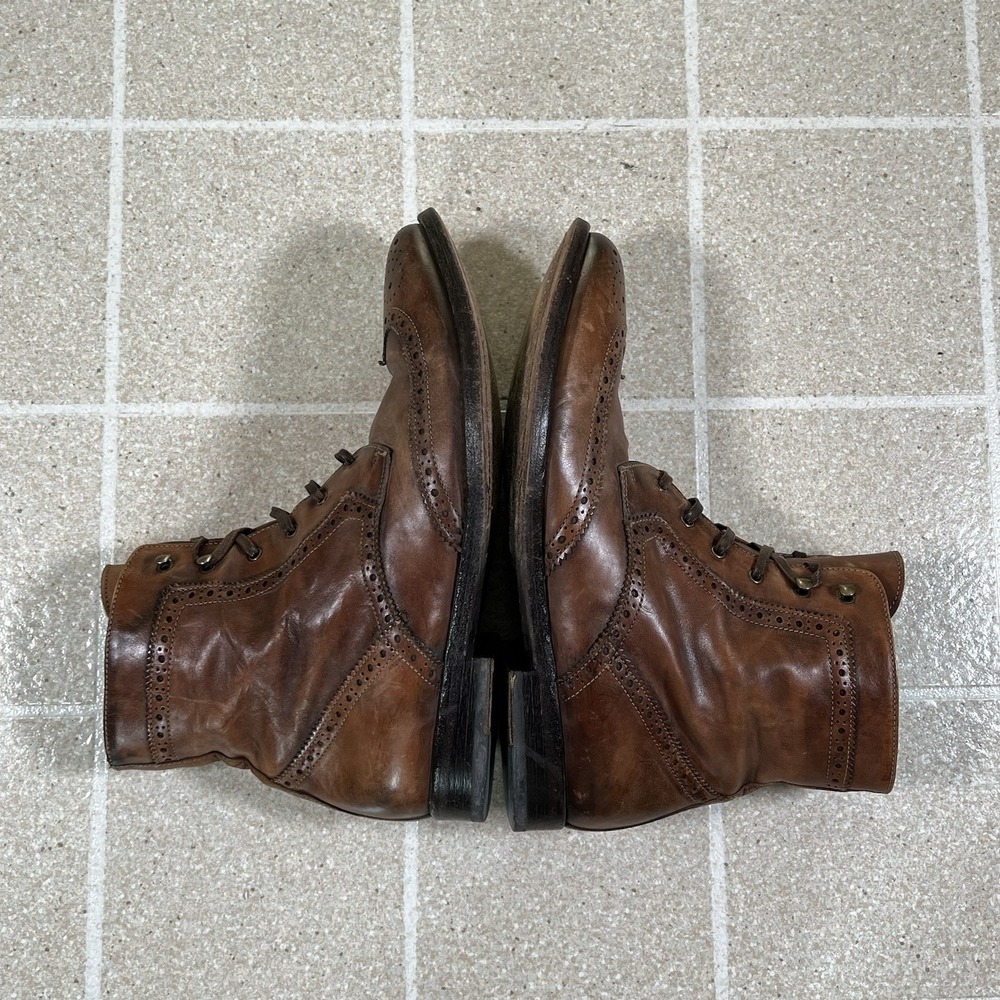 To Boot New York Adam Derrick Mens Boots Size 8 Brown Leather Lace Up Wingtip - Picture 7 of 8